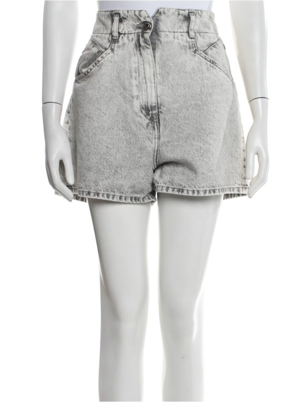 Iro • Pale Grey Denim Mini Shorts